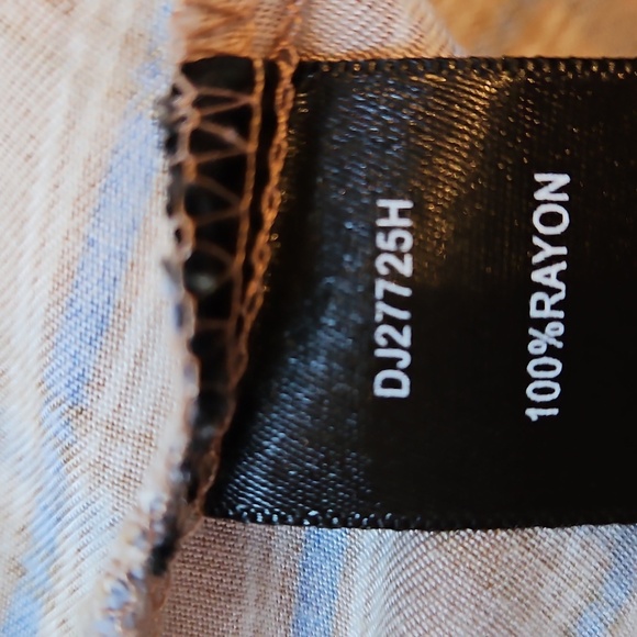 Aakaa Shirt Dress, Button Up, Brown & Blue, Plaid, Sz L, V Neck, Lightweight - Picture 9 of 9